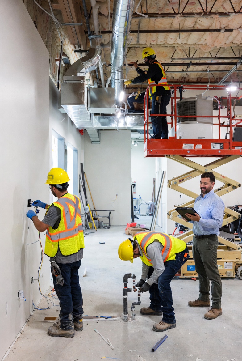 Avoiding scheduling conflicts between construction trades